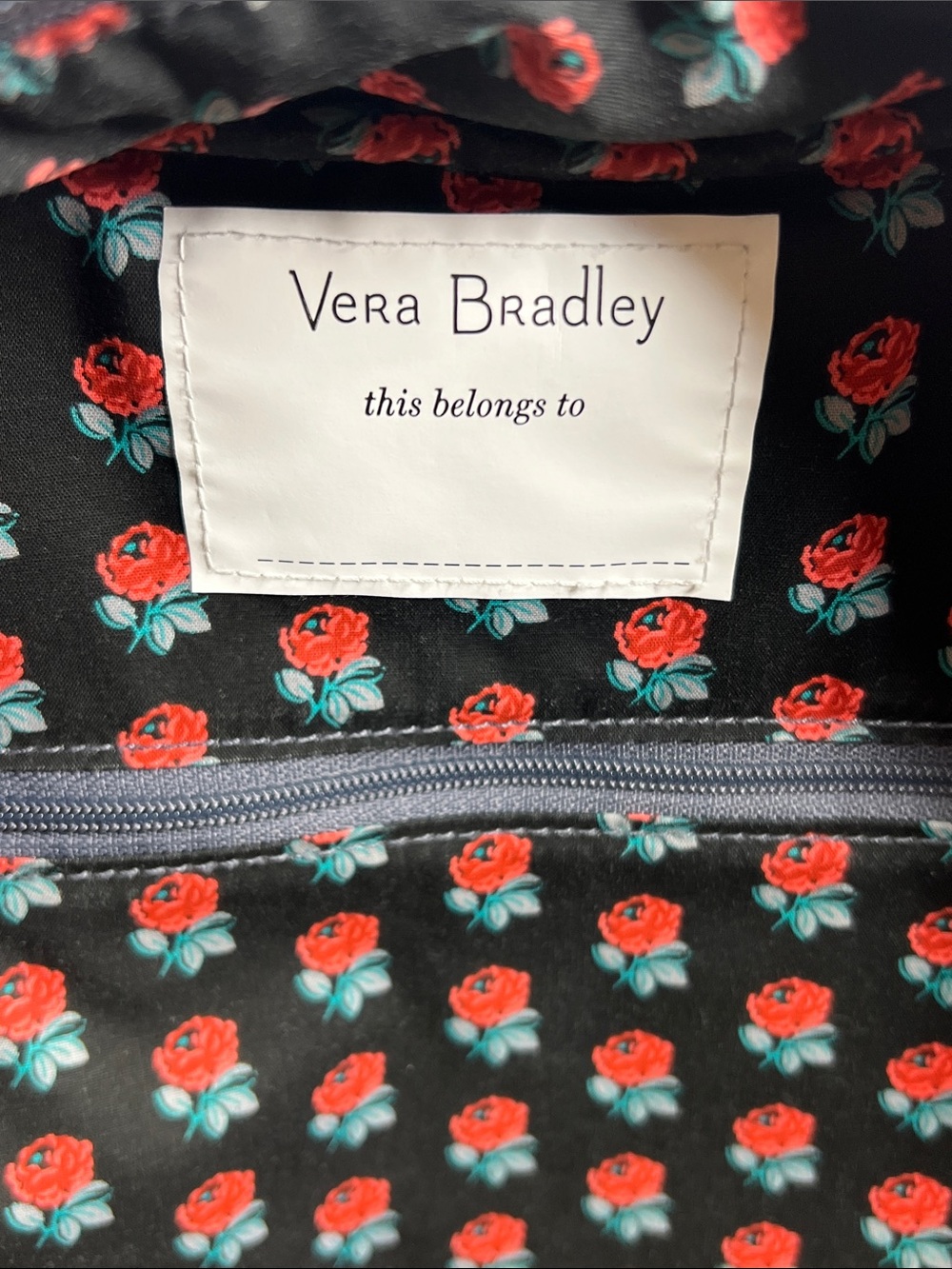 Vera Bradley Gray Quilted Campus Backpack | Large Travel  Bag | Floral Lining - Picture 9 of 15